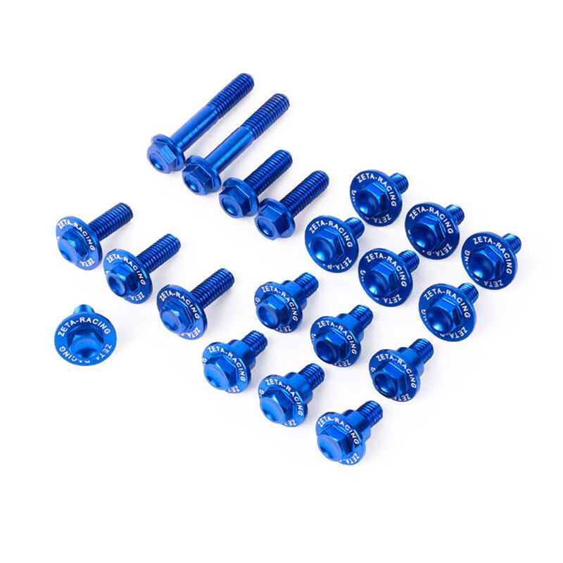 ZETA ジータ アルミボルトセット ガイソウヨウ KLX250 D-Tracker 18pcs BLUE