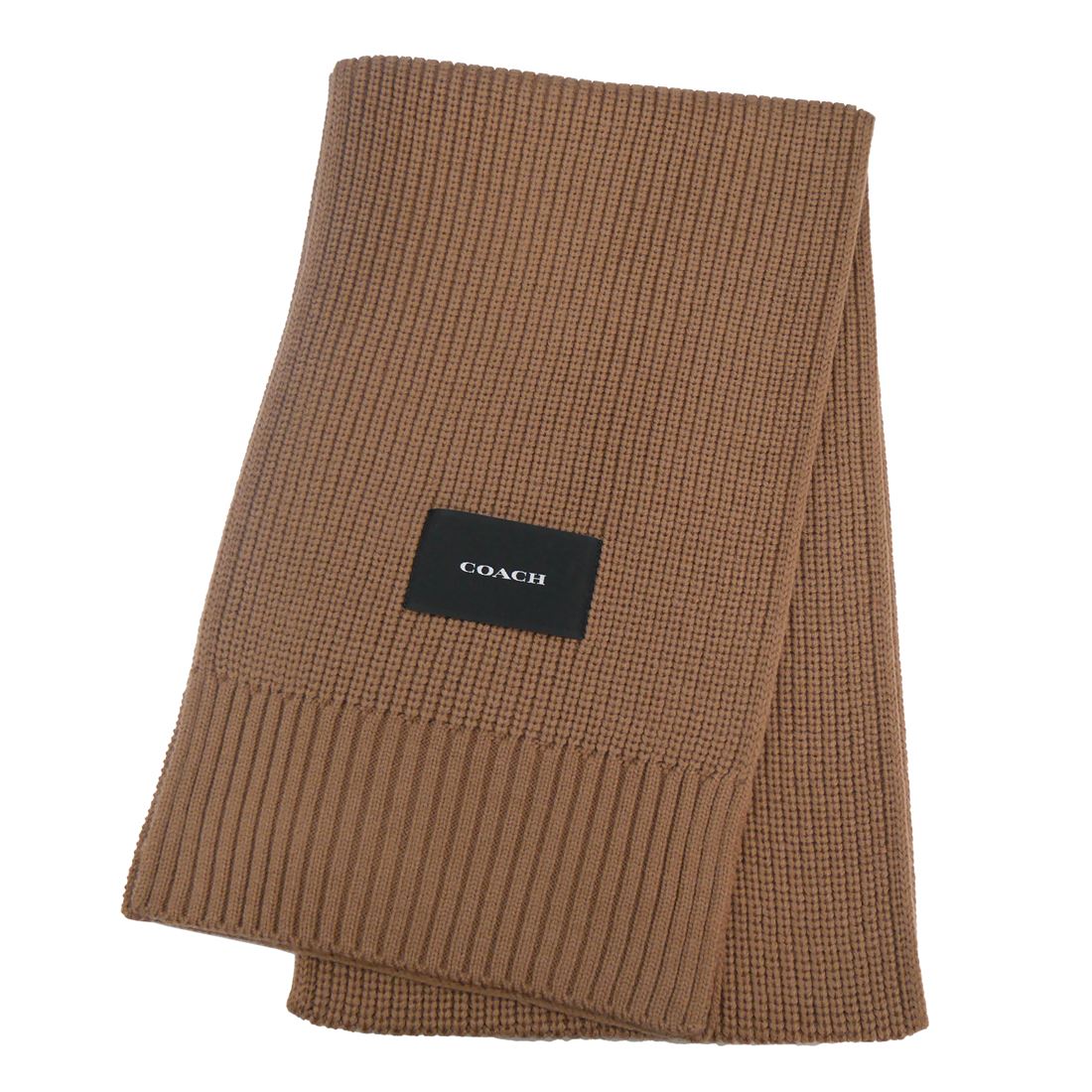 COACH コーチ職 えり巻き WOVEN PATCH KNIT SCARF CO100427 DARK CAMEL 暗然たる 駱駝 貨物輸送無料 分かりやすい ロゴタイプ 一般受け 御前上等 ブランド名 成年者式 就職祝賀会 父の日 バレンタイン クリスマス Scarf MUFFLER