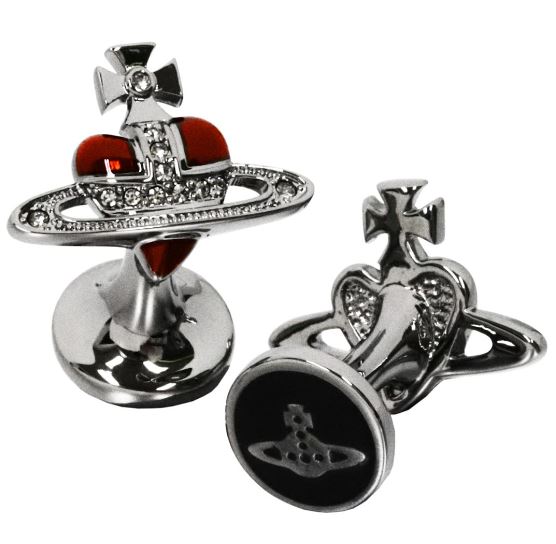 Vivienne Westwood ヴィヴィアンウエストウッド カフス 6503003C-02S113 ガンメタリック レッド 送料無料 プレゼント ギフト｜カウフル　店