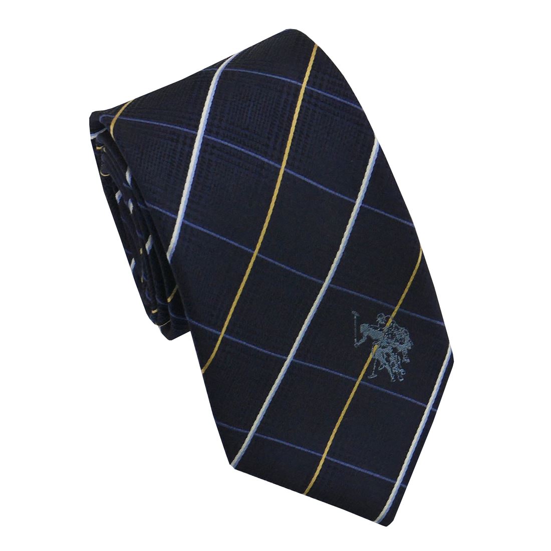 U.S. POLO　ネクタイ(先幅:約8cm)USPA-107 NAVY/BLUE 2024AW ネイビー/ブルー 送料無料 プレゼント ギフト メンズ