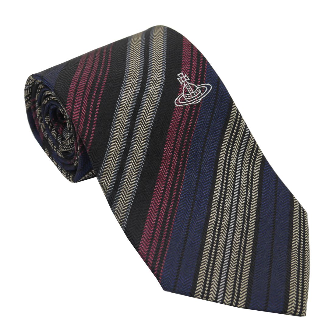 新品タグ付✨ヴィヴィアンウエストウッド　ネクタイ　ネイビー　オーブ　総柄 廃盤 ヴィヴィアンウエストウッド ネクタイ ネイビー オーブ 総柄 刺繍