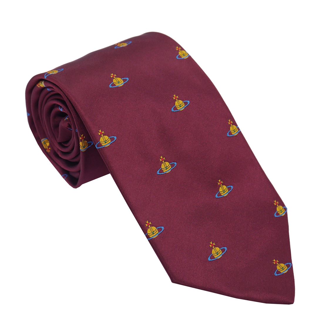 Vivienne Westwood ヴィヴィアンウエストウッド ネクタイ AW2024モデル 81050004-W00ZY-I409-WINE ワイン 8.5cm シルク100％ 送料無料 プレゼント ギフト メンズ 専用BOX 就職祝い 父の日 バレンタイン クリスマス 10,863円