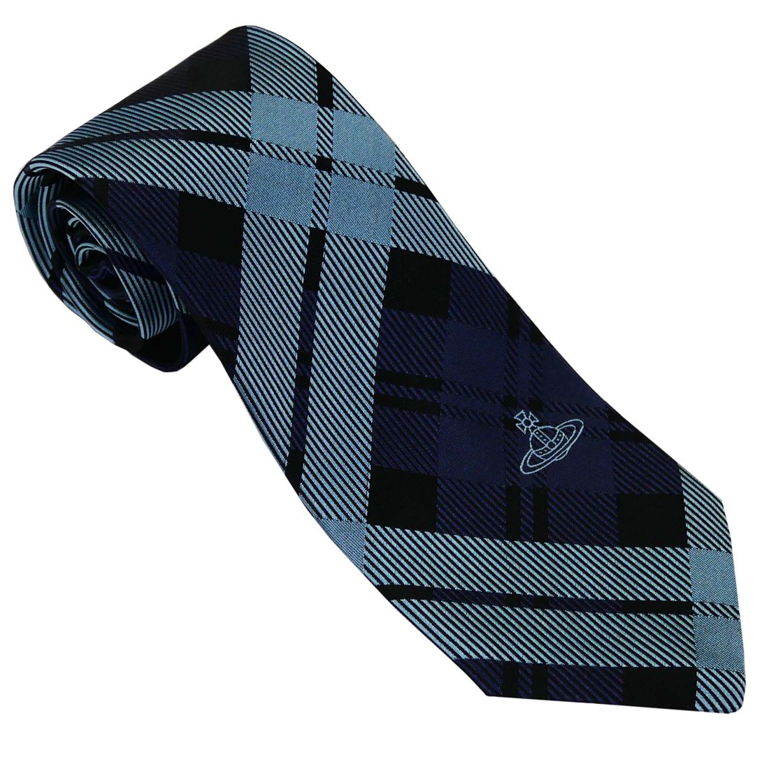 Vivienne Westwood ヴィヴィアンウエストウッド ネクタイ AW2025モデル 81050004-W0197-K401 BLUE ブルー 8.5cm シルク100％ 送料無料 プレゼント ギフト メンズ 専用BOX 就職祝い 父の日 バレンタイン クリスマス