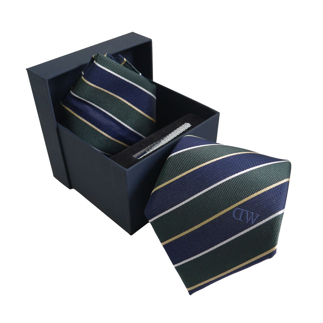 ダニエルウェリントン ネクタイ&タイバー&カフス 3点セットGREEN/NAVY DW02800008(代引不可)【送料無料】 楽天市場】ダニエルウェリントン ネクタイ&タイバー&カフス 3点セット