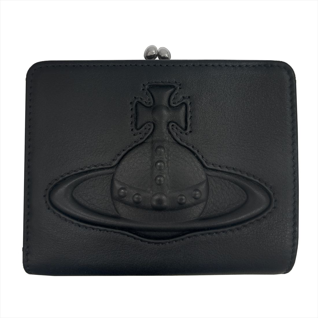 Vivienne Westwood ヴィヴィアンウエストウッド SMOOTH LEATHER INJECTED ORB 5115002ZW-L001S 三つ折り紙入れ（御釣り隙間式） N401 BLACK 貨物輸送無料 差し上げ物 差し上げ物 紙入れ 革小物