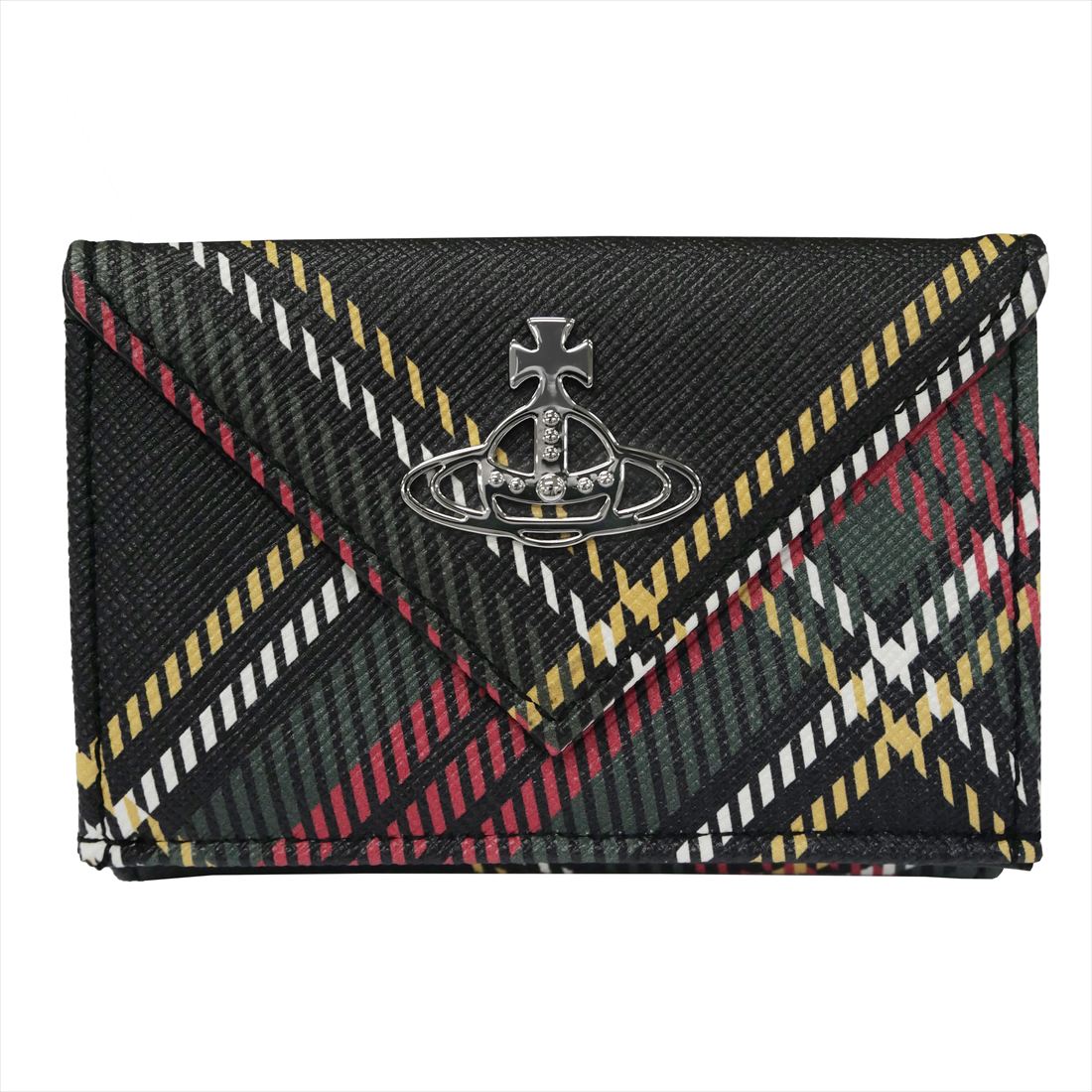 Vivienne Westwood ヴィヴィアンウエストウッド SAFFIANO PRINTED 5115002FW-S0022 三つ折り札入れ（御釣り隙間式） N302 CHELSEA TARTAN 貨物輸送無料 差し上げ物 差し上げ物 札入れ 革小物