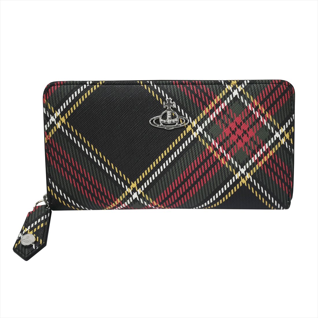 Vivienne Westwood ヴィヴィアンウエストウッド SAFFIANO PRINTED 51060058W-S0022 ラウンドジッパー長紙入れ N302 CHELSEA TARTAN 貨物輸送無料 差し上げ物 差し上げ物 紙入れ 革小物