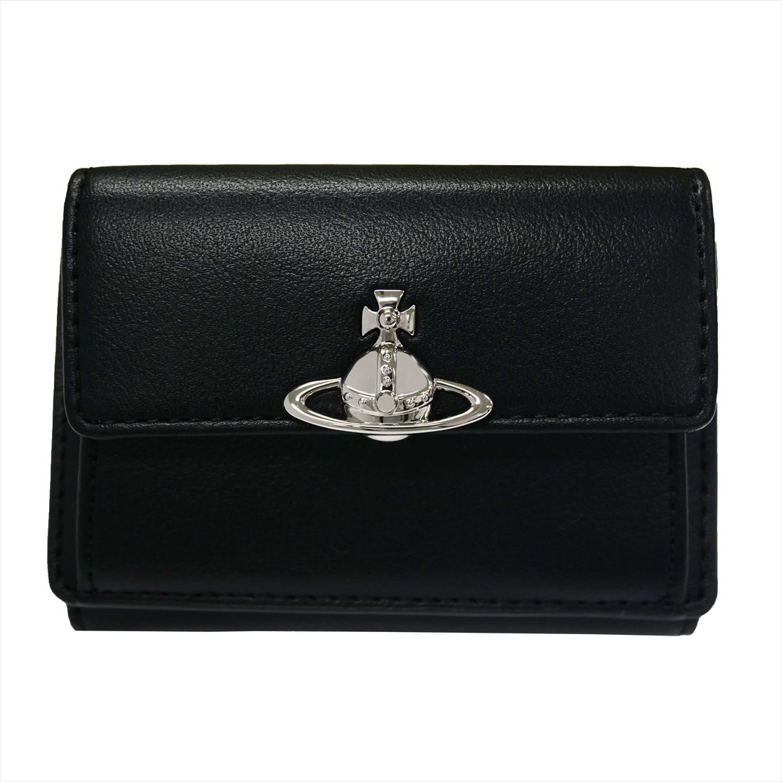 Vivienne Westwood ヴィヴィアンウエストウッド 5115002TW-S0026 三つ折り紙入れ（御釣り隙間式） N401 BLACK 貨物輸送無料 差し上げ物 差し上げ物 紙入れ 革小物
