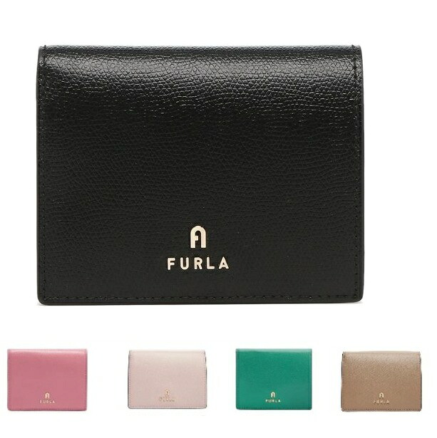 FURLA フルラ 二つ折り財布 カメリア Sサイズ ブラック レディース FURLA WP00304 ARE000 O6000 1257S 4302S 4304S 4349S ブラック グレージュ ブラウン ベージュ ピンク パウダーピンク グリーン グレー CAMELIA S COMPACT WALLET BIFOLD COIN NERO FURLA WP00304 ARE000