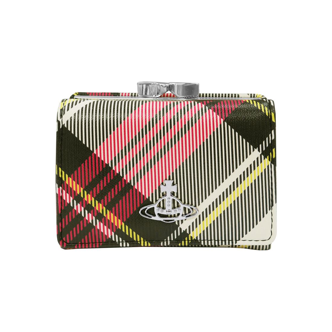 Vivienne Westwood ヴィヴィアンウエストウッド DERBY 51010018-S0012-PF 二つ折り紙入れ（御釣りガマ口） BIOGREEN SAFFIANO PRINTED3 O101  NEW EXHIBITION TARTAN 貨物輸送無料 差し上げ物 差し上げ物 革小物 クリスマス バレンタイン 白いことデー 生まれ落ちる日 成年者