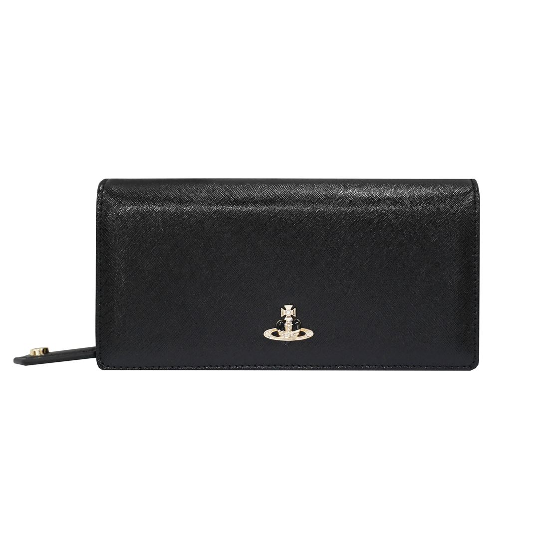 Vivienne Westwood ヴィヴィアンウエストウッド DIAMANTE 51060025-L0040 二つ折り長紙入れ N401 BLACK/GOLD PLATING 貨物輸送無料 差し上げ物 差し上げ物 革小物 クリスマス バレンタイン 白いことデー 生まれ落ちる日 成年者