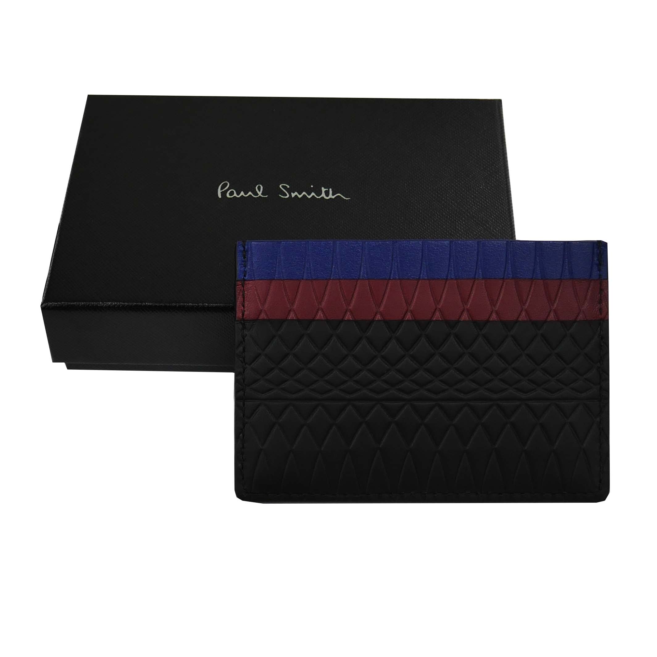PAUL SMITH ポールスミス カードケース ATXC-4768-W811 BK&times;マルチ 送料無料 プレゼント ギフト メンズ 革小物｜カウフル　店