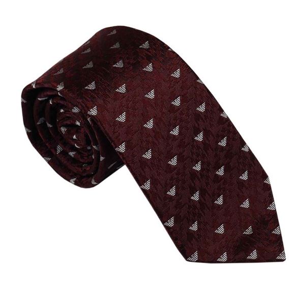 エンポリオアルマーニ EMPORIO ARMANI ネクタイ 2022FWモデル 340075 2R603 00176 BORDEAUX-BURGUNDY 先端幅約7.5cm 送料無料 専用BOX 箱付き シルク100% ギフト 人気 高級 ブランド 成人式 就職祝い 父の日 バレンタイン クリスマス