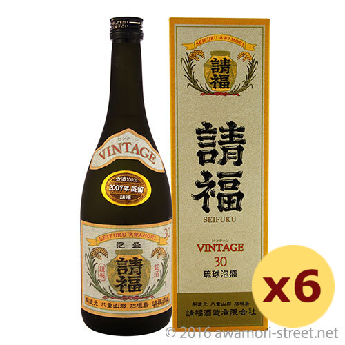 請福ビンテージ 100%3年古酒 30度,720ml × 6本セット / 請福酒造 / 四合 泡盛 古酒 贈り物 お歳暮 お中元 ギフト 敬老の日 父の日 家飲み 宅飲み|泡盛ストリート 店