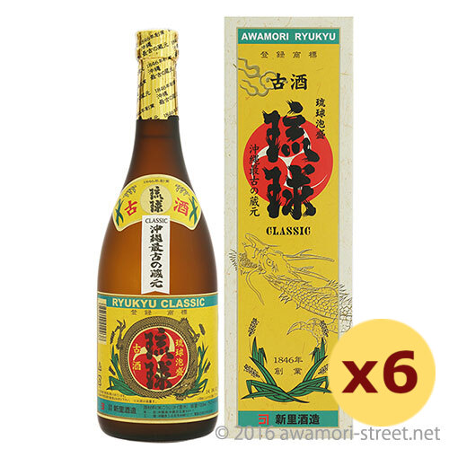 琉球クラシック 古酒 25度,720ml × 6本セット / 新里酒造 / 四合 泡盛 古酒 贈り物 お歳暮 お中元 ギフト 敬老の日 父の日 家飲み 宅飲み|泡盛ストリート 店