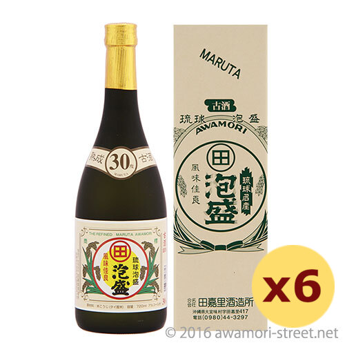 まるた 古酒 30度,720ml &times; 6本セット / やんばる酒造 / 四合 琉球泡盛 沖縄の蒸留酒 お中元 贈り物 贈答用 ギフト 家飲み 宅飲み お歳暮 お年賀 沖縄土産 母の日 父の日 敬老の日｜泡盛ストリート　店 10,163円