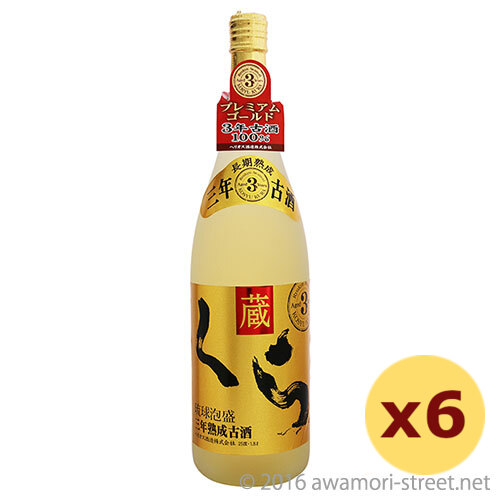 くら 3年熟成古酒 25度,1800ml × 6本セット / ヘリオス酒造 / 一升 琉球泡盛 沖縄の蒸留酒 お中元 贈り物 贈答用 ギフト 家飲み 宅飲み お歳暮 お年賀 沖縄土産 母の日 父の日 敬老の日|泡盛ストリート 店