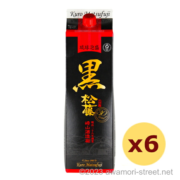 黒の松藤 紙パック 30度,1800ml x 6本セット / 崎山酒造廠 / 一升 泡盛 琉球泡盛 沖縄の蒸留酒 お中元 贈り物 贈答用 ギフト 家飲み 宅飲み お歳暮 お年賀 沖縄土産 母の日 父の日 敬老の日|泡盛ストリート 店