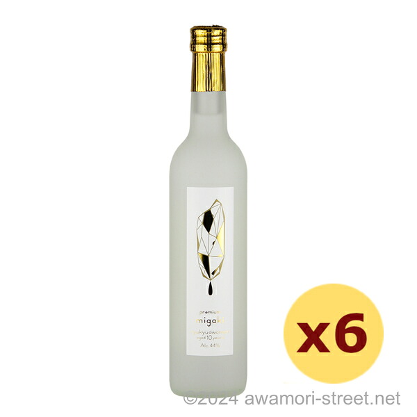 premium migaki 10年古酒 44度,500ml x 6本セット / 瑞泉酒造 / 泡盛 古酒 琉球泡盛 沖縄の蒸留酒 お中元 ギフト 家飲み 宅飲み お歳暮 お年賀 沖縄土産 母の日 父の日 敬老の日 贈答用