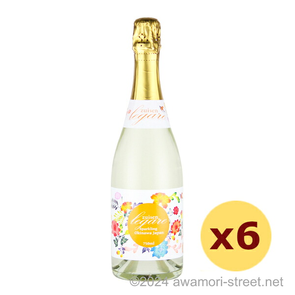 スパークリング泡盛 ZUISEN LEGARE 11度,750ml x 6本セット / 瑞泉酒造 / リキュール 琉球泡盛 沖縄の蒸留酒 お中元 ギフト 家飲み 宅飲み お歳暮 お年賀 沖縄土産 母の日 父の日 敬老の日 贈答用