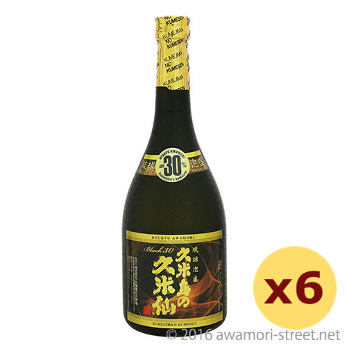 久米島の久米仙 ブラック 30度,720ml × 6本セット / 久米島の久米仙 / 四合 泡盛 お中元 ギフト 敬老の日 家飲み 宅飲み|泡盛ストリート 店