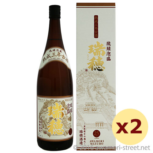 瑞穂 熟成3年古酒 25度,1800ml × 2本セット / 瑞穂酒造 / 一升 泡盛 古酒 琉球泡盛 沖縄の蒸留酒 お中元 ギフト 家飲み 宅飲み お歳暮 お年賀 沖縄土産 母の日 父の日 敬老の日