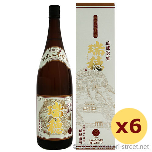 瑞穂 熟成3年古酒 25度,1800ml &times; 6本セット / 瑞穂酒造 / 一升 泡盛 古酒 琉球泡盛 沖縄の蒸留酒 お中元 ギフト 家飲み 宅飲み お歳暮 お年賀 沖縄土産 母の日 父の日 敬老の日｜泡盛ストリート　店