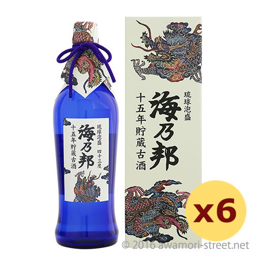 海乃邦 15年古酒 43度,720ml &times; 6本セット / 沖縄県酒造協同組合 / 四合 贈り物 琉球泡盛 沖縄の蒸留酒 お中元 ギフト 家飲み 宅飲み お歳暮 お年賀 沖縄土産 母の日 父の日 敬老の日｜泡盛ストリート　店
