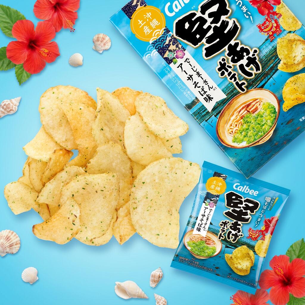 楽天市場】堅あげポテトアーサーそば味 アーサーそばポテト 沖縄限定堅