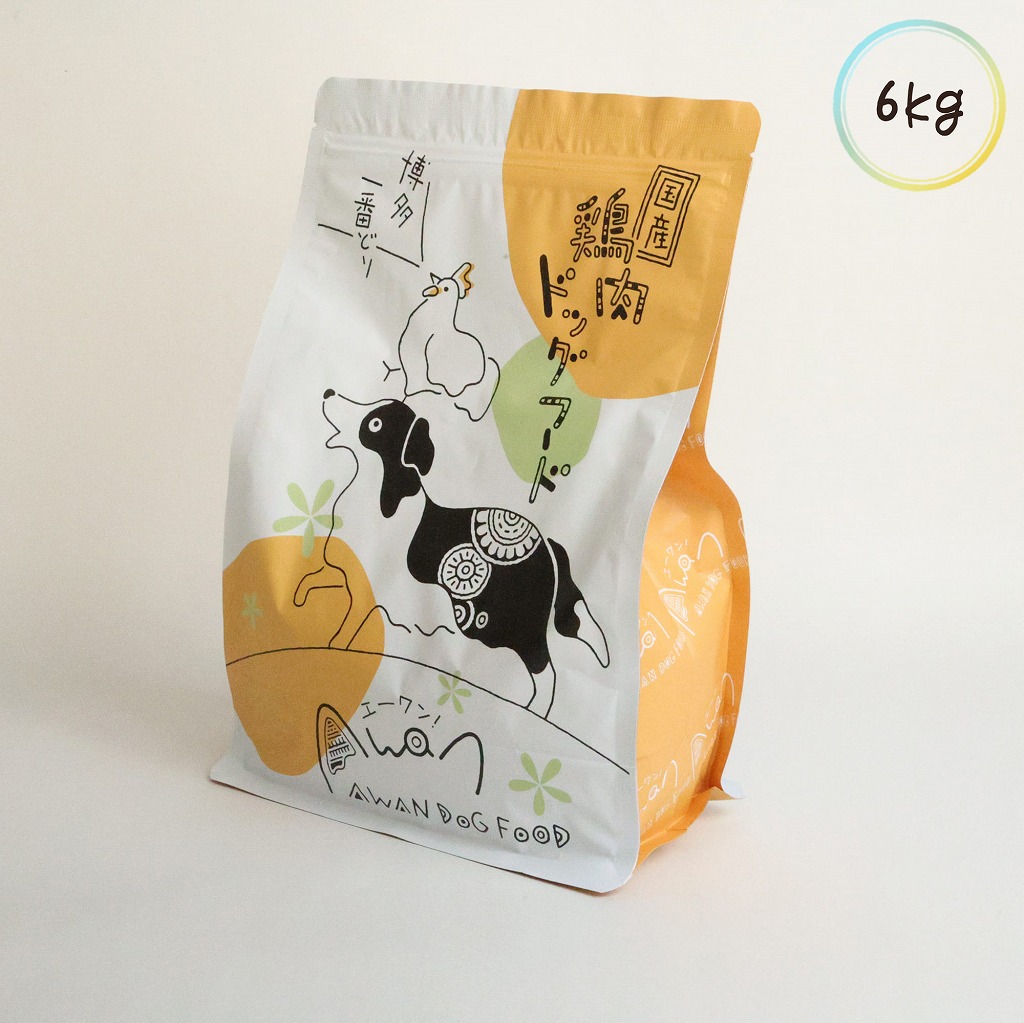 博多一番どり使用 鶏肉ドッグフード1.0kg ×6袋 （ドッグフード ペットフード 国産 無添加 チキン 無添加ドッグフード グルテンフリー 小麦不使用 シニア犬 安心 安全 アレルギー　博多一番どり　銘柄鶏　鶏肉　鳥肉　チキンフード）
