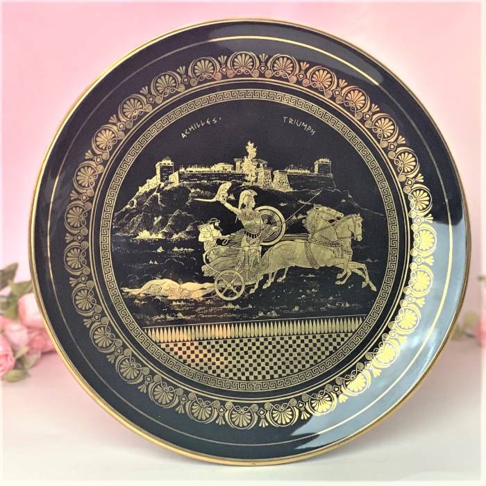 楽天市場】ギリシャ輸入 【ギリシャ絵皿 英雄アキレスの凱旋 大サイズ
