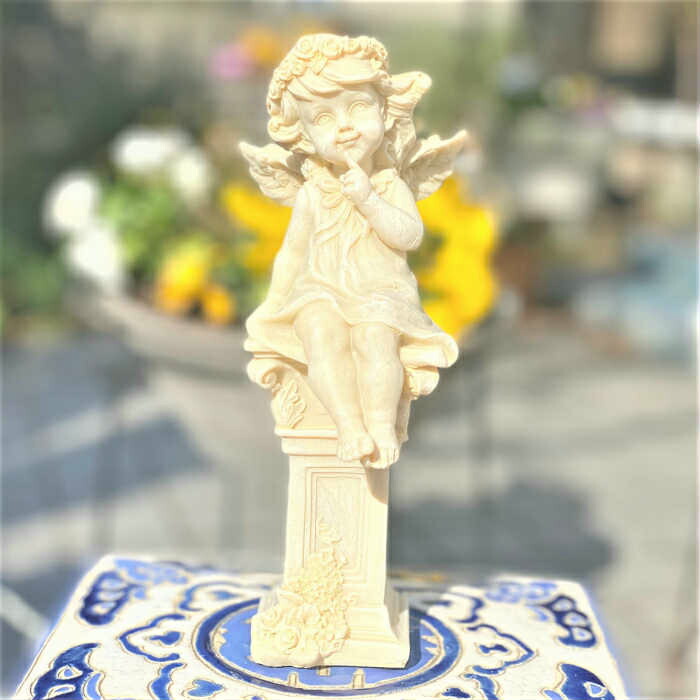 楽天市場】≪天使置物 エンジェル雑貨 ガーデニング雑貨≫【小鳥と