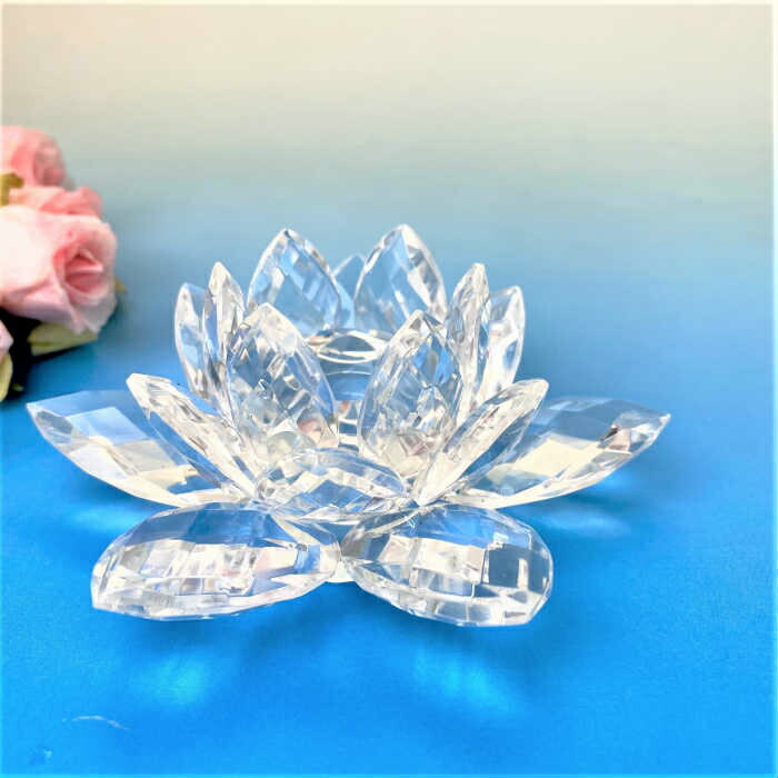 楽天市場 天使の輝き クリスタル クリアカラー 睡蓮 花芯フラット 誕生日 母の日 贈り物 ギフト プレゼント インテリア クリスタルガラス 置物 雑貨 風水 蓮華座 天使が運ぶギリシャの風 Awaplaza
