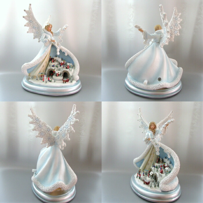 楽天市場 天使雑貨 エンジェル雑貨 置物 雪の妖精が棲む街 Ledライト ミュージックエンジェル クリスマスオルゴール ロマン社 天使像 オルゴール クリスマス Xmas クリスマス雑貨 天使 置物 誕生日 ホワイトデー プレゼント 贈り物 ギフト オーナメント 天使が