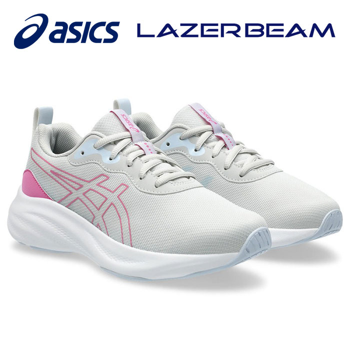 ★シンプル＆動きやすい★【 アシックス asics 】【 シューズ 靴 】 アシックス商事 ジュニア シューズ レーザービーム MO 女子 子ども 小学生 ひも 紐 靴 1154A212 (020) ライトグレー/ピンク [251103][amz]