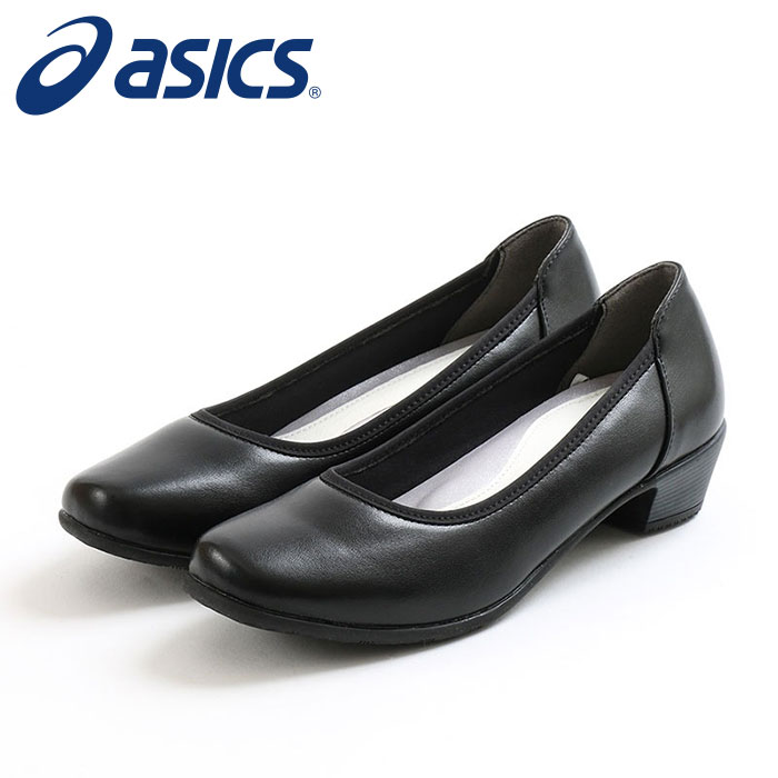 ★晴雨兼用のプレーンパンプス「生活防水タイプ」★【 アシックス asics 】【 シューズ 靴 】 アシックス商事 レディース パンプス アキュアーズ 3E AO-10162 (008) ブラック [251103][amz]