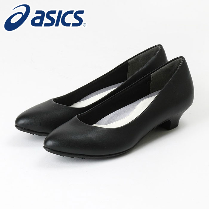 ★晴雨兼用！母趾にやさしいプレーンパンプス★【 アシックス asics 】【 シューズ 靴 】 アシックス商事 レディース パンプス アキュアーズ 3E 防水 AO-10239 (008) ブラック [251103][amz]