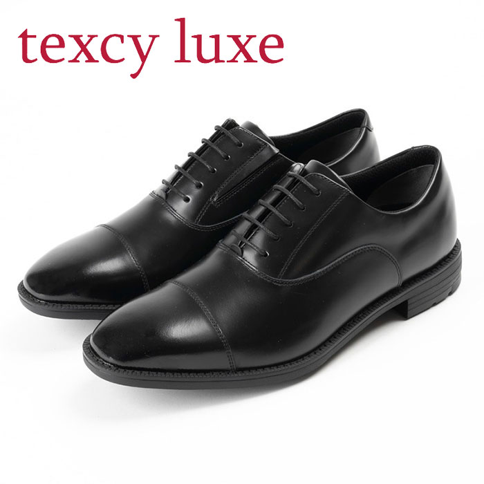 【 アシックス asics 】【 シューズ 靴 】 アシックス商事 ビジネスシューズ texcy luxe テクシーリュクス 歩きやすい 3E ストレートチップ セミスクエアトゥ メンズ 革靴 本革 アシックス TU7045 TU-7045 (008) ブラック [250406][amz]｜Awa-spo 店