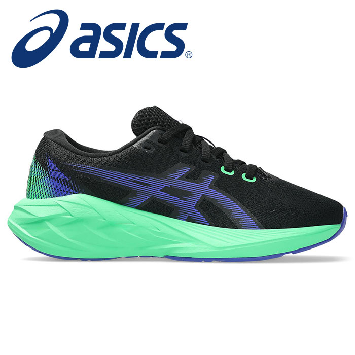 【 2026年 春夏モデル】【 アシックス asics 】【 シューズ 靴 】 ジュニア ランニングシューズ NOVABLAST ノヴァブラスト 5 GS 子供 小学生 ノバブラスト 1014A367 (004) ブラック/コバルトバースト [260129][amz]