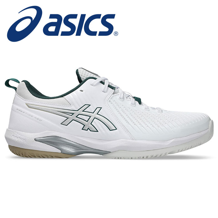 【 2026年 春夏モデル】【 アシックス asics 】【 シューズ 靴 】 テニスシューズ PRESTIGE NEO プレステージ ネオ メンズ レディース 男女兼用 2E 1043A028 (100) ホワイト/ピュアシルバー [260419][amz]