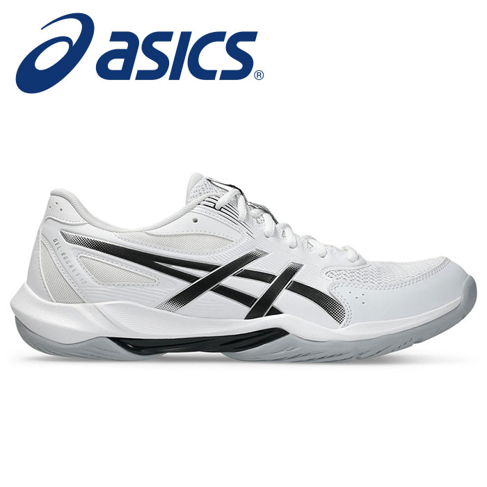 【 アシックス asics 】【 シューズ 靴 】 バレーボールシューズ GEL-ROCKET ゲルロケット 12 メンズ レディース 男女兼用 バレーボール シューズ 1073A080 (101) ホワイト/ブラック [250802][amz]｜Awa-spo 店