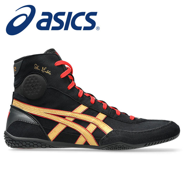 ★レジェンド ダン ゲーブルの名を刻むハイスペックモデル★【 アシックス asics 】【 シューズ 靴 】 レスリングシューズ DAN GABLE EVO ダン ゲーブル エボ 3 メンズ レスリング シューズ 1081A052 (002) ブラック/ピュアゴールド [250802][amz]