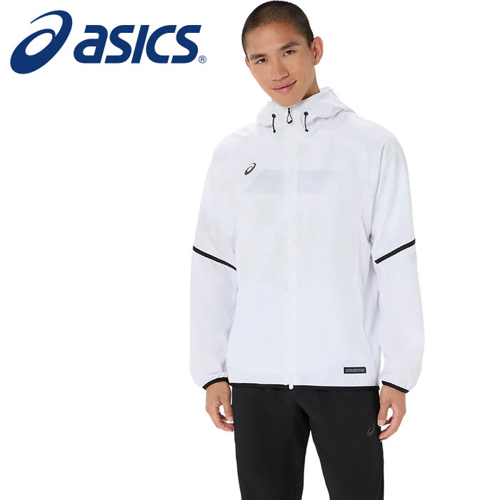 【 2026年 春夏モデル】【 アシックス asics 】【 ウェア 】 フーディー メンズ レディース 男女兼用 ジャージ 上 ジャケット ACTIMOTION クール グラフィック クロス トレーニングウェア 練習着 2033C020 (100) ブリリアントホワイト [260419][amz]｜Awa-spo 店