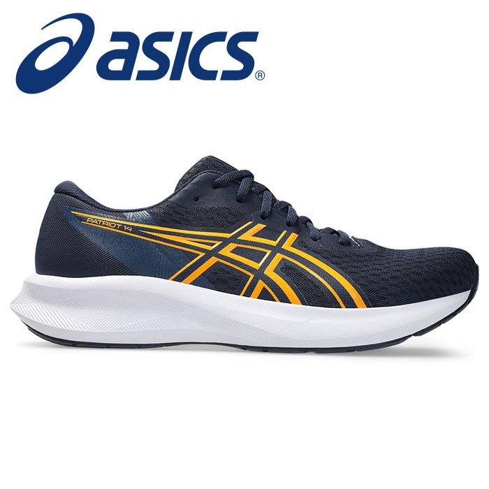 【 2026年 春夏モデル】【 アシックス asics 】【 シューズ 靴 】 ランニングシューズ PATRIOT パトリオット 14 メンズ ランニング 1011C050 (403) ミッドナイト/ヤマブキ [260129][amz]