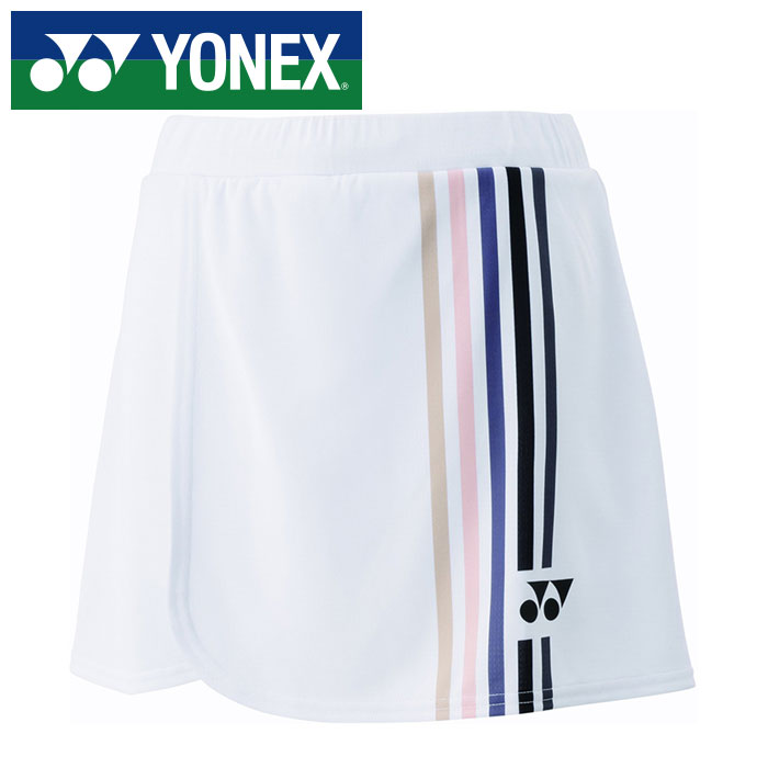★日本バドミントン同盟取り調べる受かる品★【 ヨネックス  YONEX 】【 御召しもの 】 庭球 バドミントン レディース スコート (下穿きスパッツ付) 26156 (011) 白いこと [251015][amz]