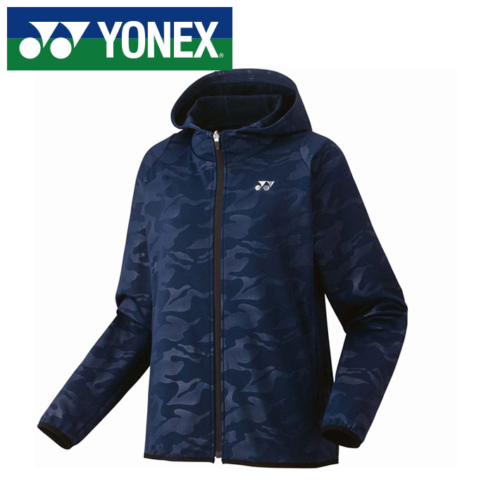 【 ヨネックス YONEX 】【 ウェア 】 テニス バドミントン レディース ニット ジャケット フード付き フルジップ ウォームアップ ウェア パーカー アウター 58115 (019) ネイビーブルー [251015][amz]｜Awa-spo 店