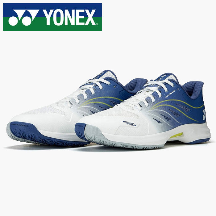 【 ヨネックス YONEX 】【 シューズ 靴 】 テニスシューズ オムニクレー パワークッション エアラスダッシュ 5GC メンズ レディース 男女兼用 テニス シューズ 3E SHTAD5GC (100) ホワイト/ネイビー [251015][amz]