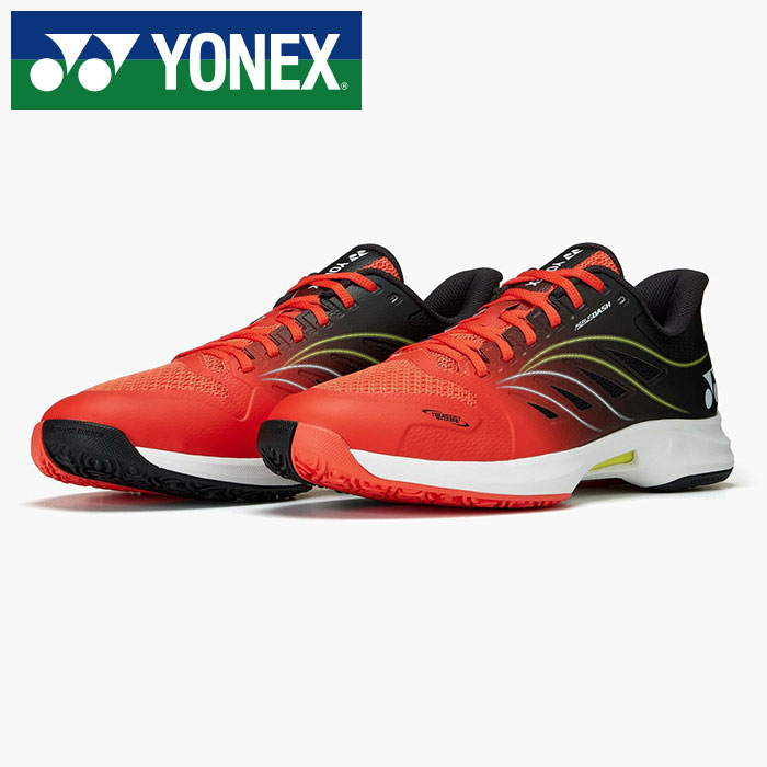 【 ヨネックス  YONEX 】【 シューズ 靴 】 庭球シューズ オムニクレー 力強さ座布団 エアラスダッシュ 5GC メンズ レディース 男女兼用 庭球 シューズ 3E SHTAD5GC (674) フレイムレッド/黒いこと [251015][amz] 父の日