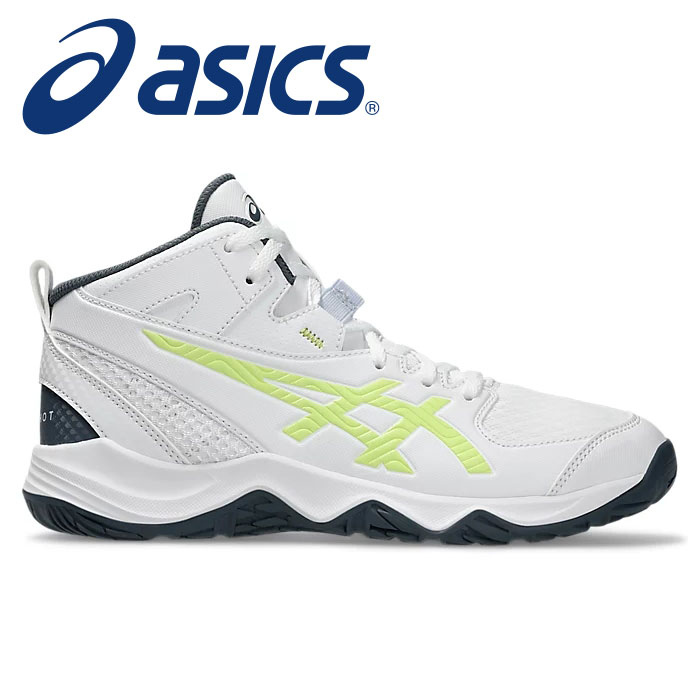 ★バスケ初心者にオススメ★【 アシックス asics 】【 シューズ 靴 】 ジュニア バスケットボールシューズ ダンクショット MB 10 バスケ シューズ バッシュ ミニバス 子供 小学生 1064A019 (102) ホワイト/グローイエロー [ten][250928][amz]
