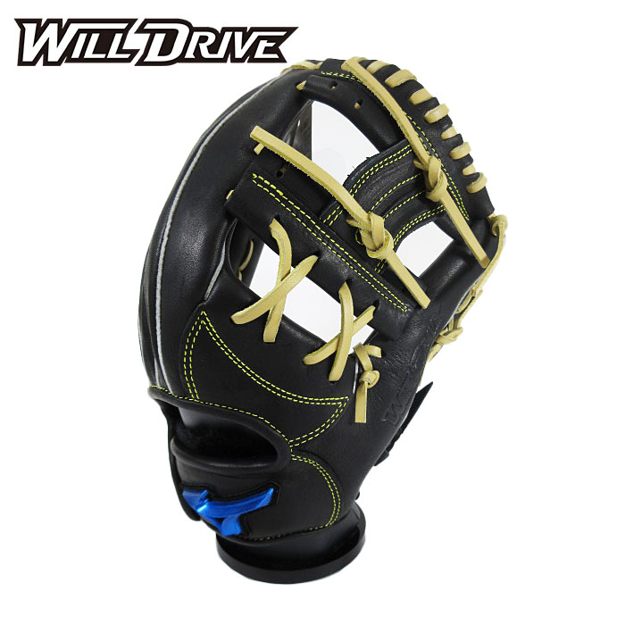[型付け1円(オプション含む)]★すぐ使える柔らかさ★【 ミズノ MIZUNO 】【 グラブ グローブ 】 野球 一般 軟式 グローブ 内野手 ウィルドライブ ブルー 右投げ 大人 限定 内野 1AJGR33703 (0980) ブラック×ブロンド [ten][250926][刺繍可][amz]